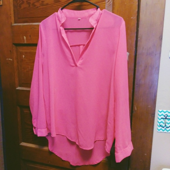 Bright pink chiffon blouse - Picture 1 of 7